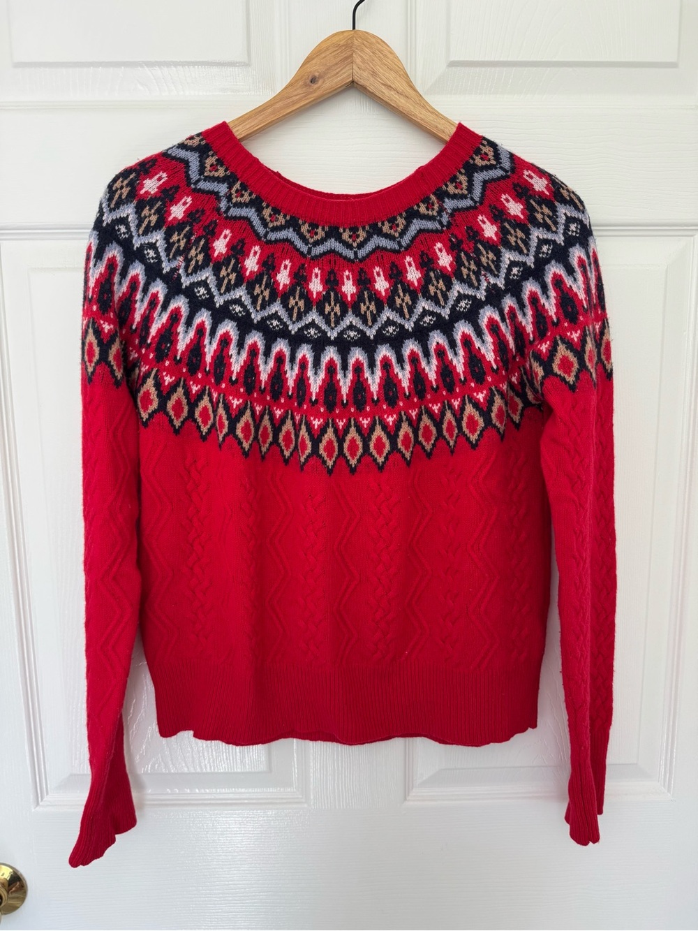 Vineyard Vines Red Fair Isle Crewneck Sweater